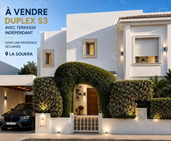 Duplex s+3 indépendant à la soukra