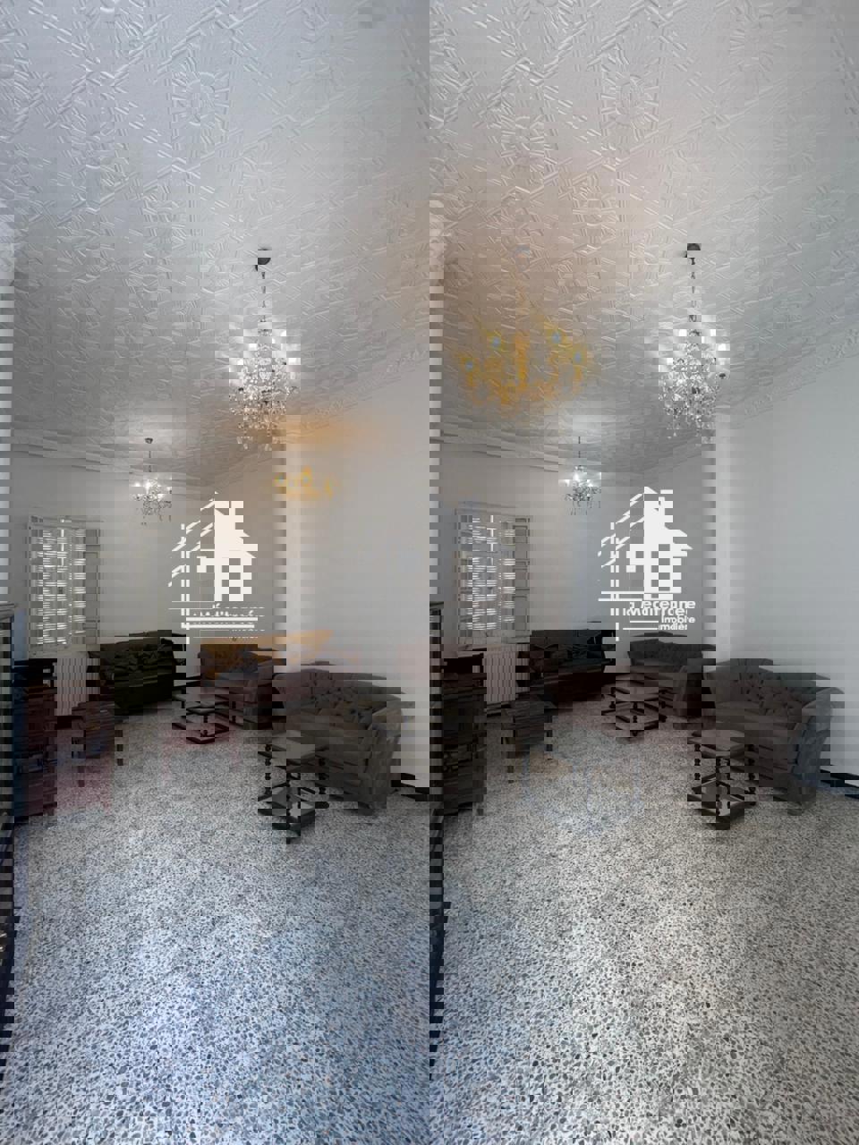 à louer rez de chaussée s+3 avec jardin au bardo