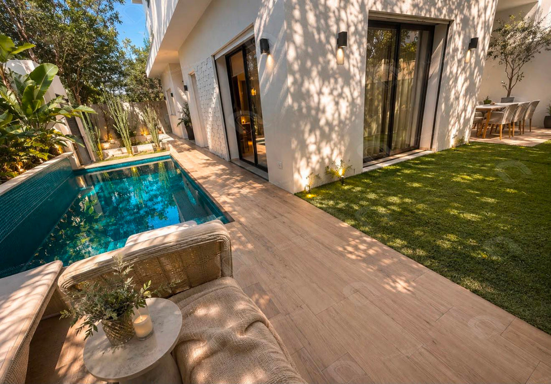 A vendre une villa jumelée avec piscine et jardin