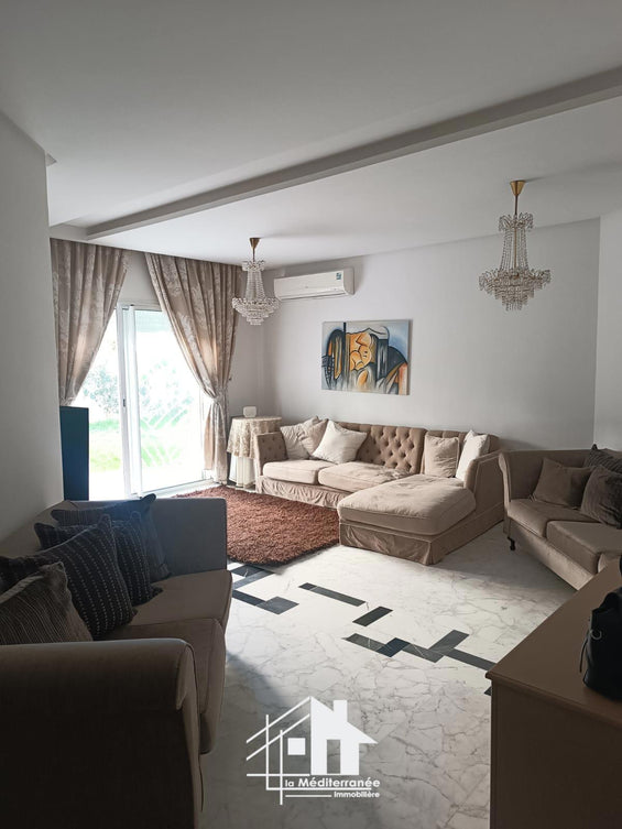 A louer appartement S+2 avec jardin à la Soukra