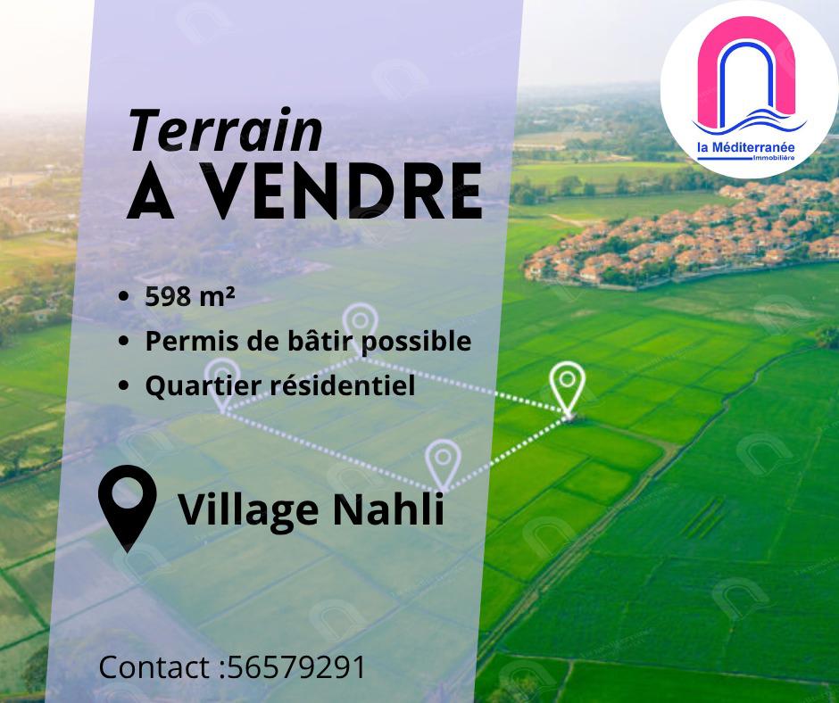 Vente terrain résidentiel à village Nahli