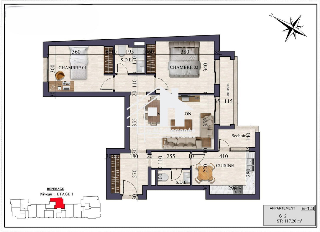 A vendre S+2 a Ain Zaghouan